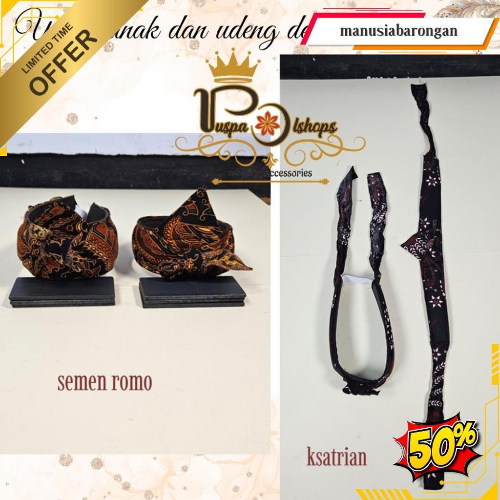 Udeng Slembong Udeng Sapit Urang Set Udeng Set Saput Udeng Slembong Standar Jumbo Totopong Sunda Dew