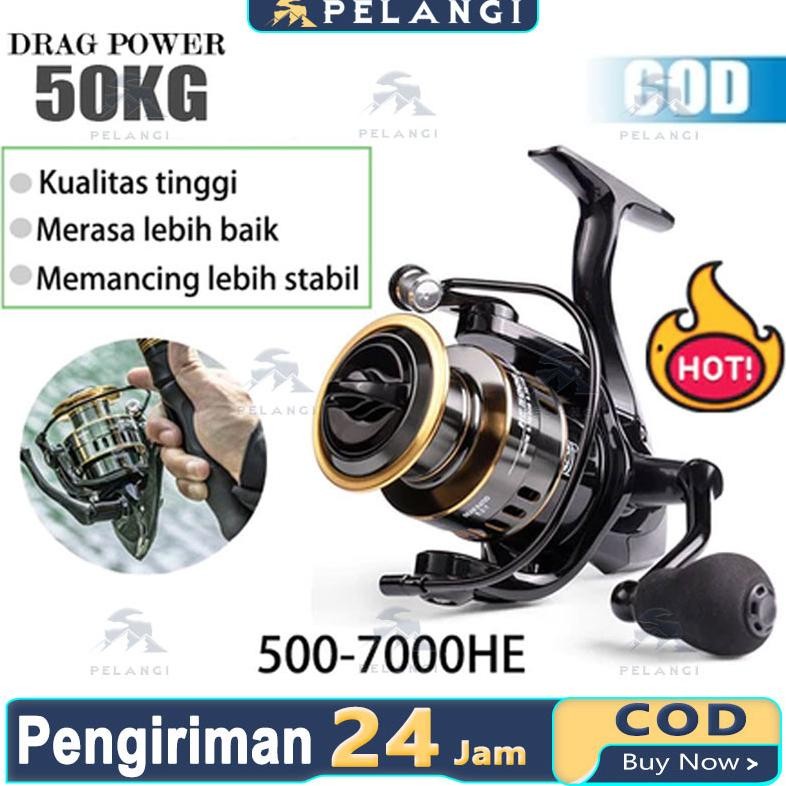 REEL PANCING ALAT PANCING ASLI BESI FISHING REEL 10KG DRAG 5.2:1 KINCIR LOGAM BERKEKUATAN TINGGI, GU