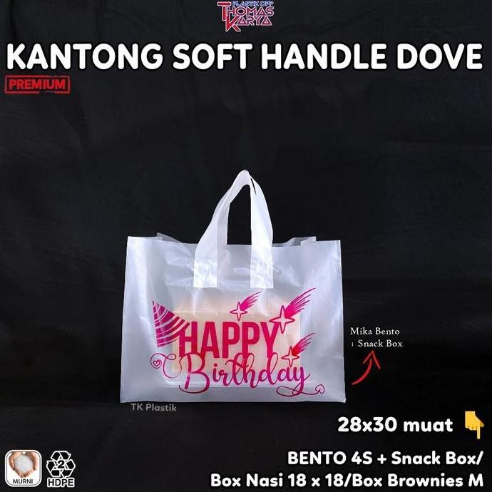 

Goodie Bag Ultah 20x30 HBD PUTIH isi 50 Softhandle Plastik Ulang Tahun Anak PremiumHappyBirthday murah