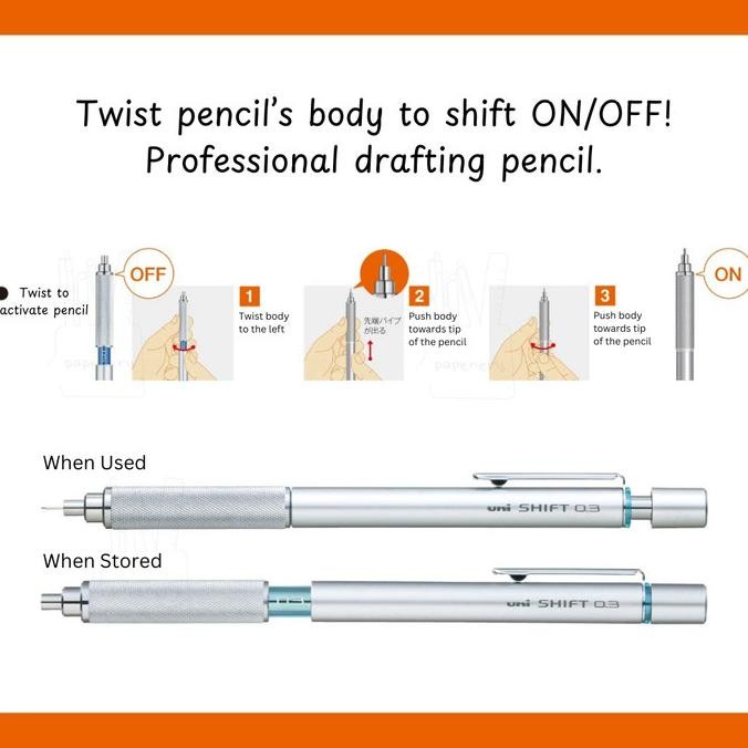 

HARGA DISC - Uni Shift Pipe Lock Drafting Pencil Mechanical Pencil 0.3 0.4 0.5 0.7 0.9 mm Pensil Mekanik untuk Menggambar