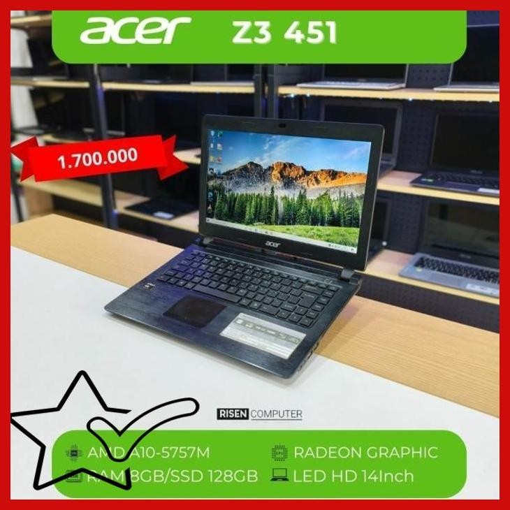 [SLS] Laptop Acer Aspire Z3-451 AMD A10 RAM 8GB SSD 128GB HD 14inch Notebook Second Seken Bekas Seko