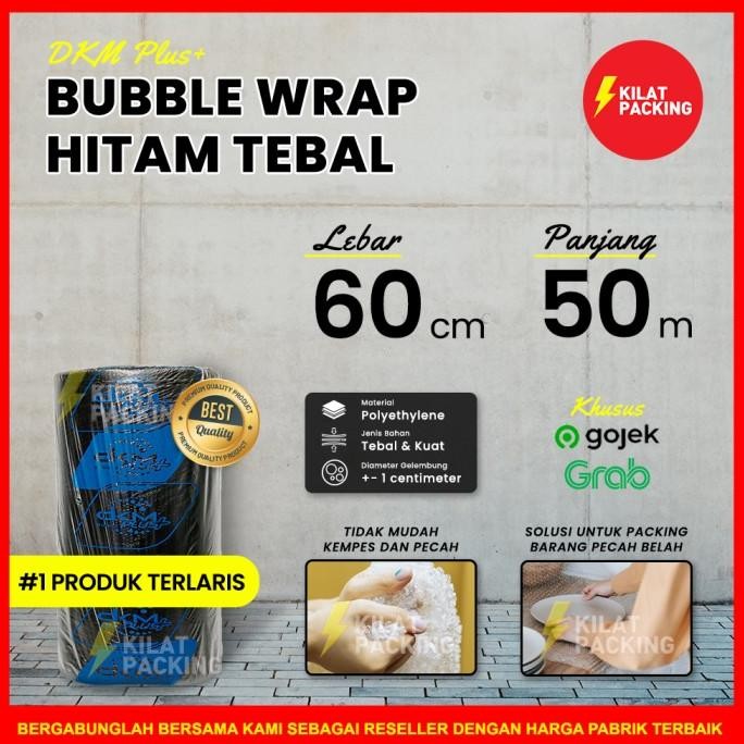 

Bubble Wrap 50m x 60cm BLACK premium delkomas murah