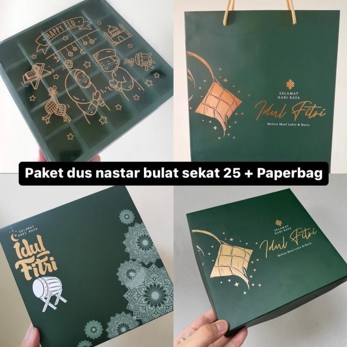 

Paket hemat dus nastar bulat sekat 25 + Paperbag murah