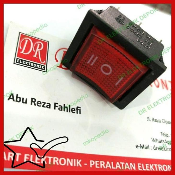 [DRE] Saklar ON OFF ON 3 posisi 20A kaki switch LAMPU besar listrik 6 MERAH