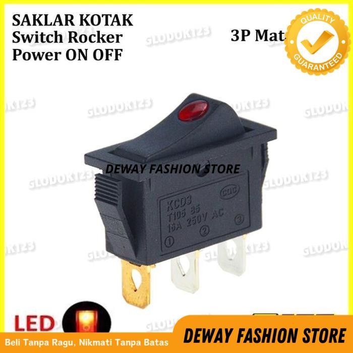 SAKLAR POWER SWITCH ON OFF ROCKER GEPENG 3 PIN LED CAT EYE MATA KUCING BY DEWAYFASHION EKSKLUSIF 