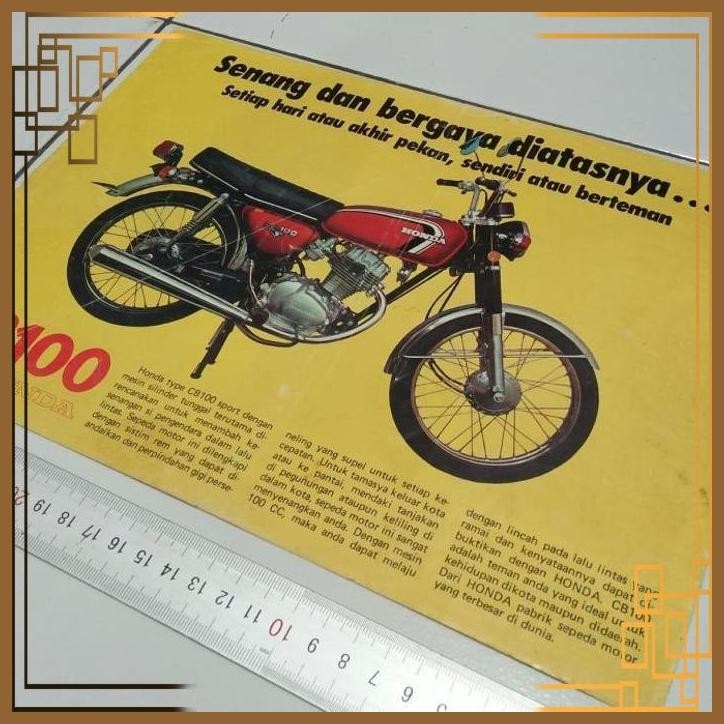 [RHV] IKLAN JADUL MOTOR ANTIK HONDA CB100 LENGKAP SPEC ORI IKLAN MAJALAH