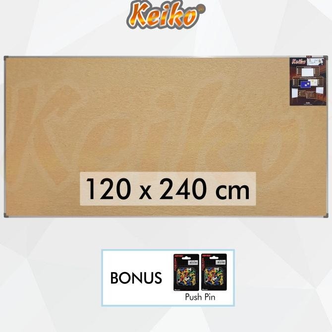 

HARGA DISC - Softboard Cork Pin Board / Papan Mading Gantung Keiko 120 x 240 cm