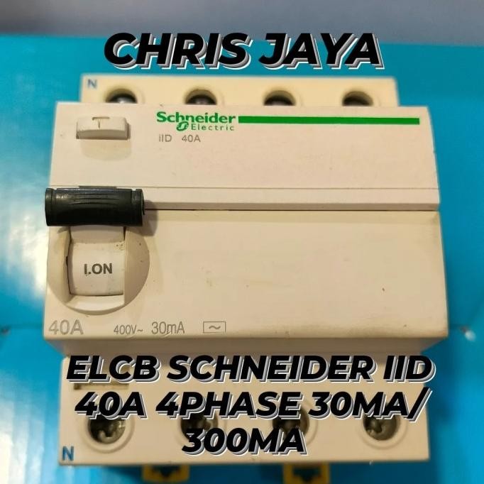 Elcb Schneider Iid 40A 4Phase 30Ma/300Ma 40A 4Phase  Elcb 4P 40A Iid New Stok