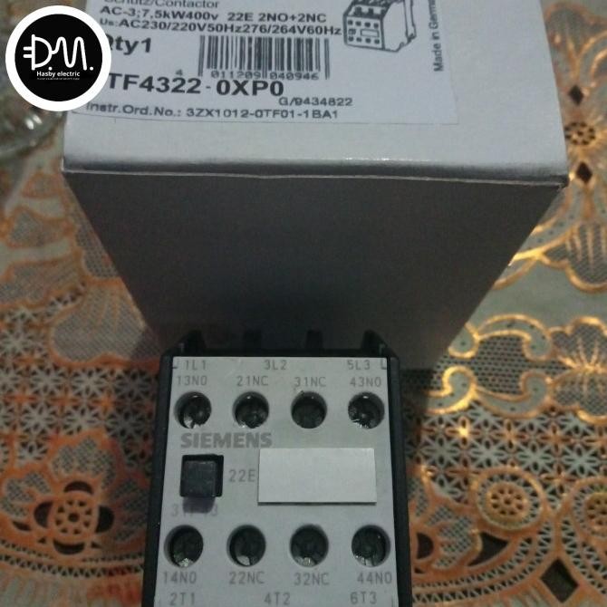 Siemens Contaktor Siemens Type 3Tf43-22 Oxpo (30A) New Stok