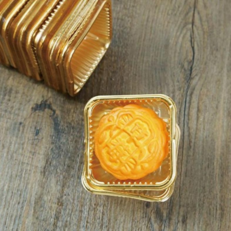 

NLD-1419 100PCS Tray Mooncake Kotak Kemasan Kue Bulan Warna Emas Transparan 50g Kotak Kemasan Permen Blister Persegi Sale
