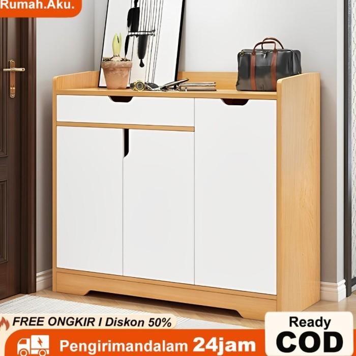 Lemari Sepatu Lemari Sepatu Kayu Rak Sepatu tertutup Rak sepatu
