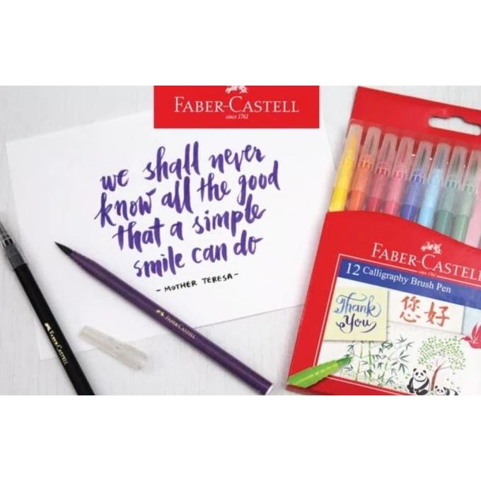 

CALLIGRAPHY BRUSH PEN FABER CASTELL 12 WARNA