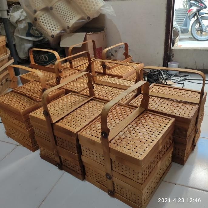 rantang bambu kotak susun 2