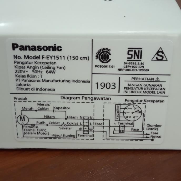 Original Regulator Speed Switch Ceiling Fan Panasonic Kdk