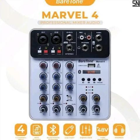 Mixer Audio Baretone Marvel 4 Profesional Mixer 4 Channel Original Co