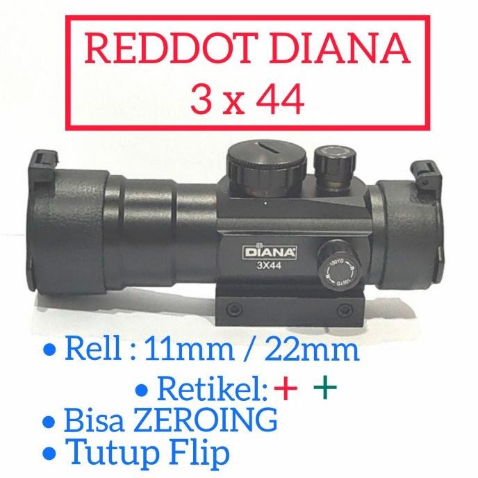 Terlaris Reddot DIana 3x44 ( Reddot Bushnell, BSA , Hakko , Reddot GSR ) SALE