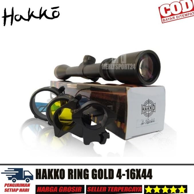 Terlaris TELESKOP HAKKO RING GOLD 4-16X44 TUBE 25 TERMURAH SALE