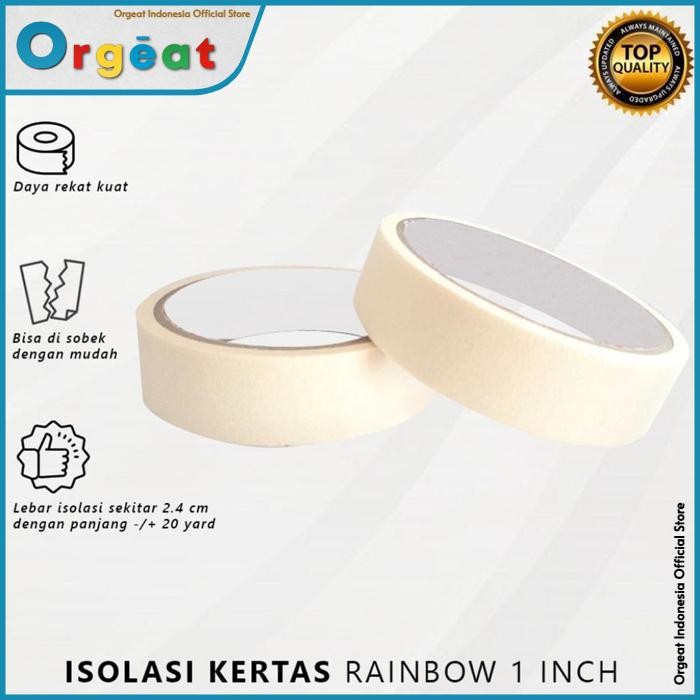 

OGT - Isolasi Kertas Selotip 10 Meter Masking Tape Rainbow 1 Inch