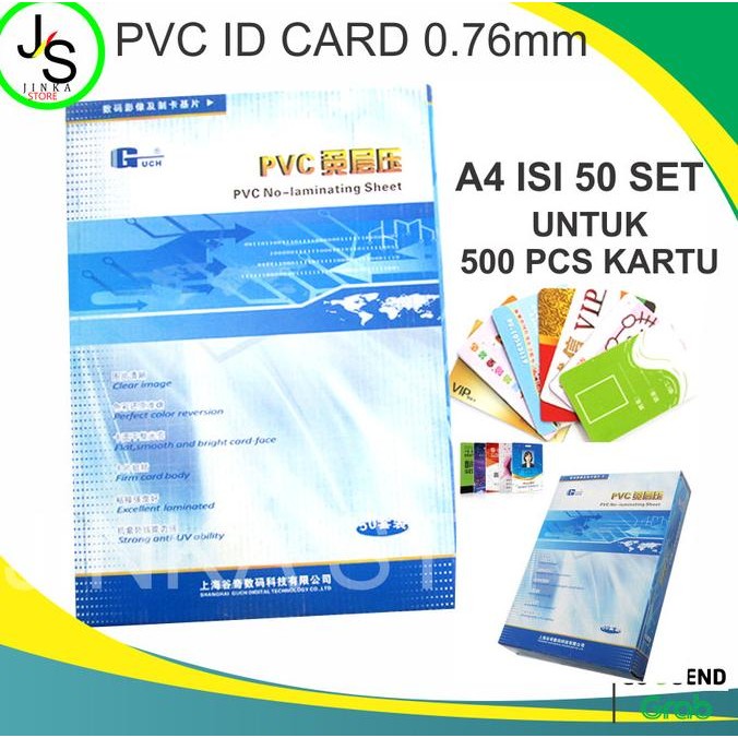

ready Bahan Pvc ID Card/ Pvc Kertas ID Card 1 Pak Isi 50 Pcs Ukuran A4 murah
