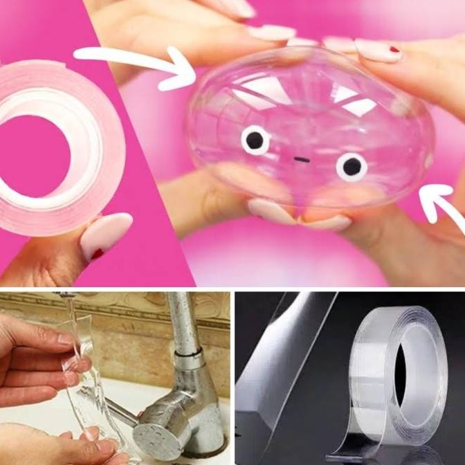 

dw-45 CLEAR DOUBLE TAPE UNTUK DIY BUBBLE squeeze toys pencetan bening squish Terlaris