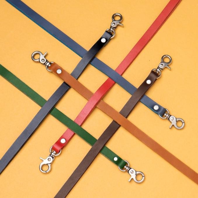 

ready Gantungan tali ID card kulit asli - genuine leather lanyard name tag murah
