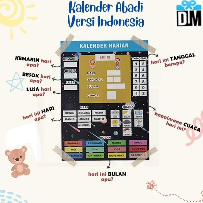 

ready Kalender Abadi Anak Edukasi Calendar of Kids Montessori Kalender Haria murah