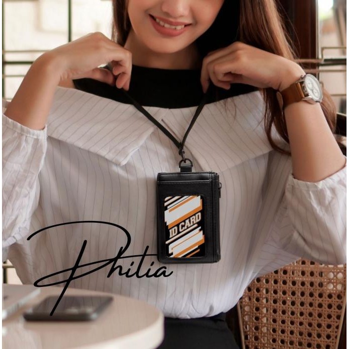 

ready Name Tag Dompet ID Card Kulit ID Lanyard MELUWE HITAM murah