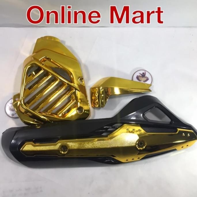 COVER TUTUP KNALPOT HAWA PLUS RADIATOR VARIO VARIO 125 OLD GOLD
