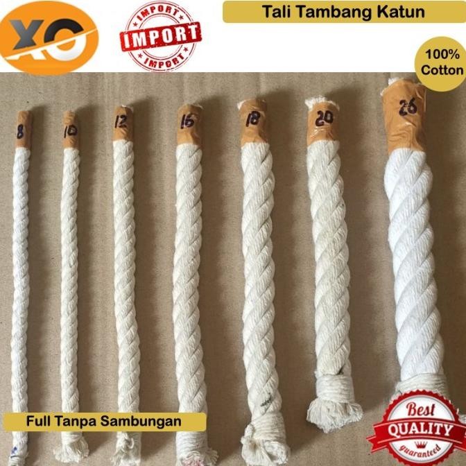 

Tali Tambang Kain 5Mm 6Mm 8Mm 10Mm 12Mm 14Mm Tali Katun Kuralon Putih Co