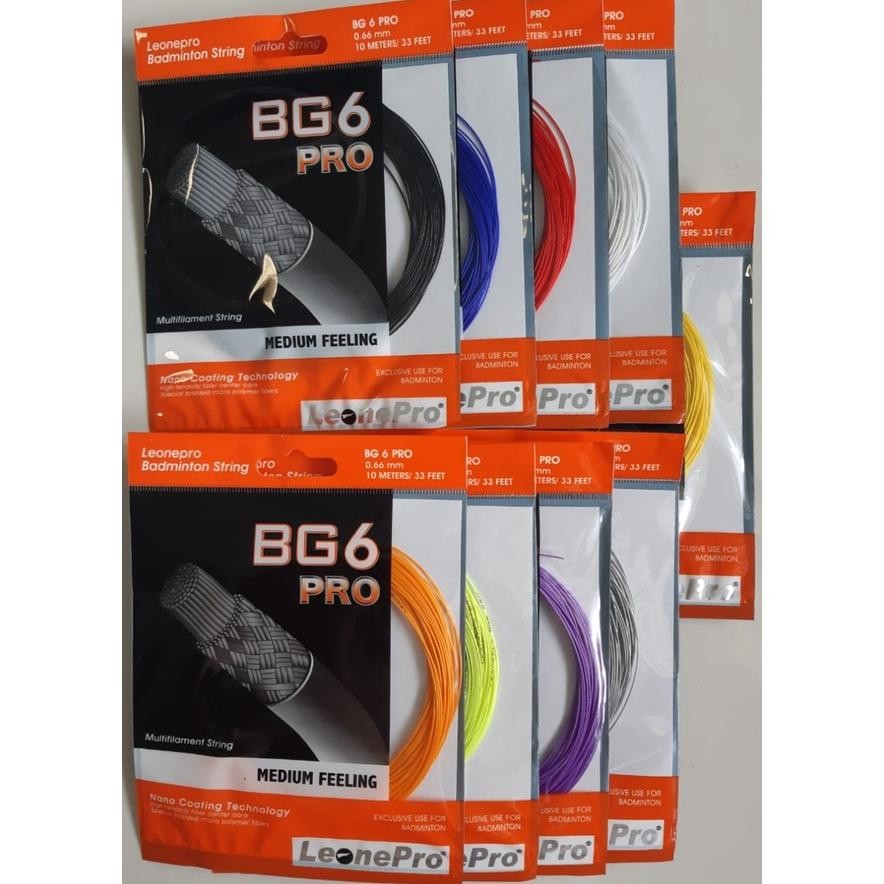 dg-4 SENAR BADMINTON BG 6 / BG6 LEONEPRO ORIGINAL 0.66MM MEDIUM FEELING Berkualitas