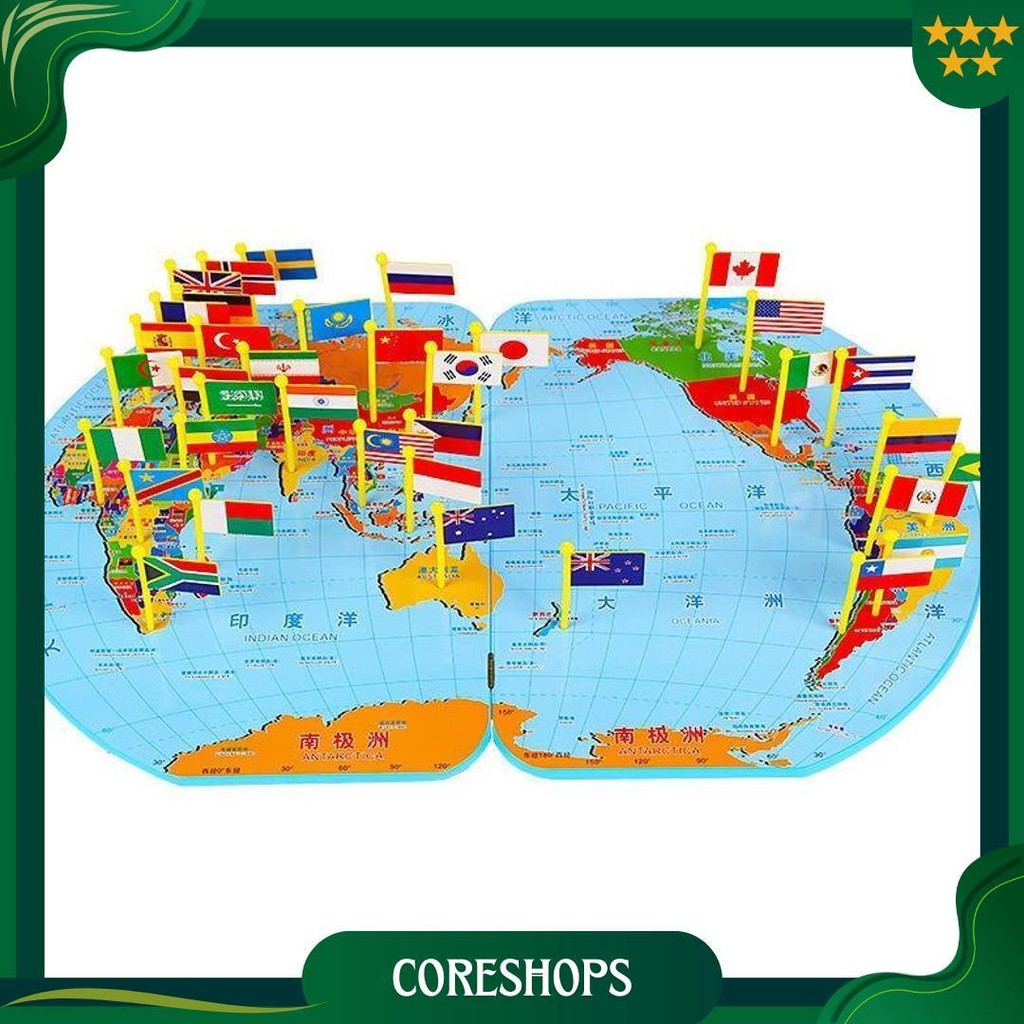 

Map Of The World / Knowledge Of The World / Peta Dunia / Peta Bendera Kayu Ori