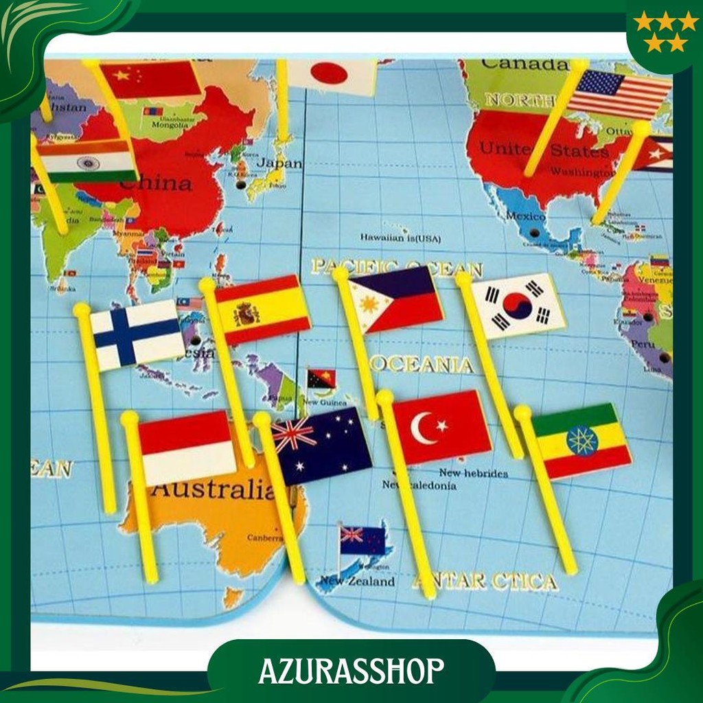 

Map Of The World / Knowledge Of The World / Peta Dunia / Peta Bendera Kayu Promo Puncak