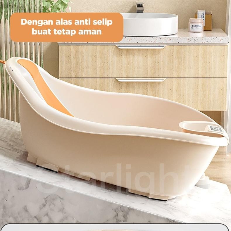 Bak Mandi Bayi JUMBO+Senderan Tempat Mandi Bayi Balita Baby Bathtub Dengan Matras HOE203