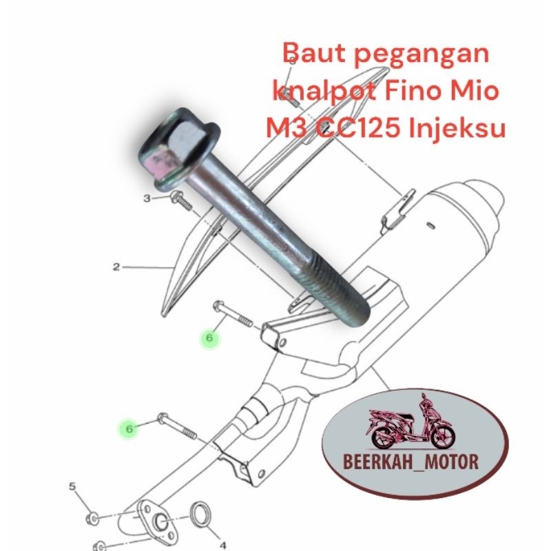 Baut Pegangan knalpot Mio M3 Fino CC125 Injeksi