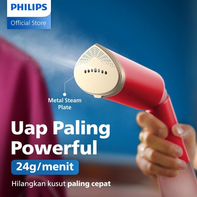 Terlaris New Philips Handheld Steamer 5000 Series - Sth5020/40 Merah - Setrika Uap Listrik Paling Fl