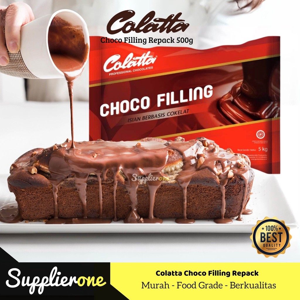 

HJ Colatta Choco Filling Repack 500g/ Coklat Filling / Filling Coklat / Coklat Collata / Choco