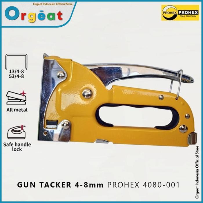 

OGT - Staples Tembak Gun Tacker Stapler Seteples Prohex 4080-001 Setaples Jok Motor 4-8mm High Quality by Orgeat