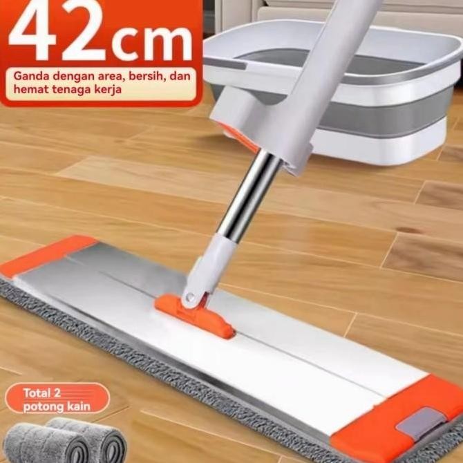 Alat Pel Lantai Microfiber Alat Pel Standing Microfiber Mop Alat Pel Lantai Tarik Dapat Berputar 360