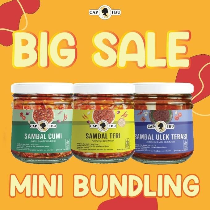 

Sale Cap Ibu Paket Sambal Cumi Sambal Teri Sambal Cobek Terasi (Mini 120Gr)
