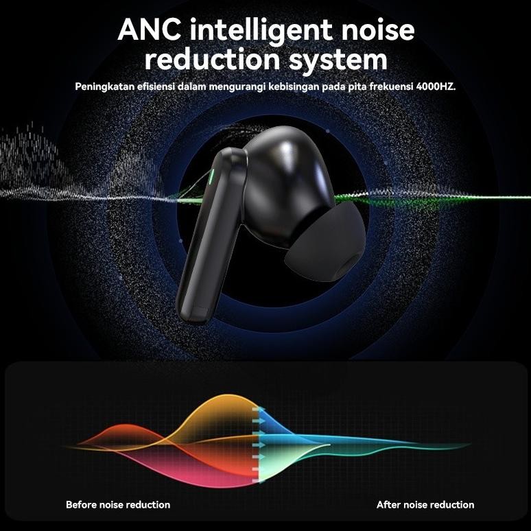 ready stock JQVITEK TWS 4 Mic Earbuds Adaptive Noise Canceling Headset Earphone Bluetooth 5.4 TWS Lo