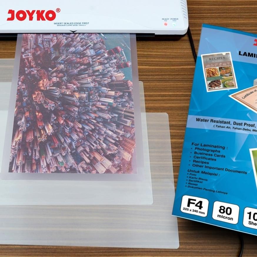

KT78 Murah Meriah Plastik Laminating Film F4 Joyko Ukuran F4 ( isi 100 set ) LF80-2234 Berkualitas Premium
