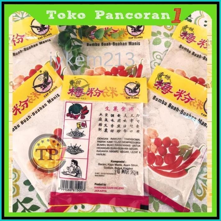 

GARAM RUJAK / GARAM PENYEDAP BUAH /BUMBU BUAH PEDAS MANIS CAP ELANG / PEDAS / 100 GRAM