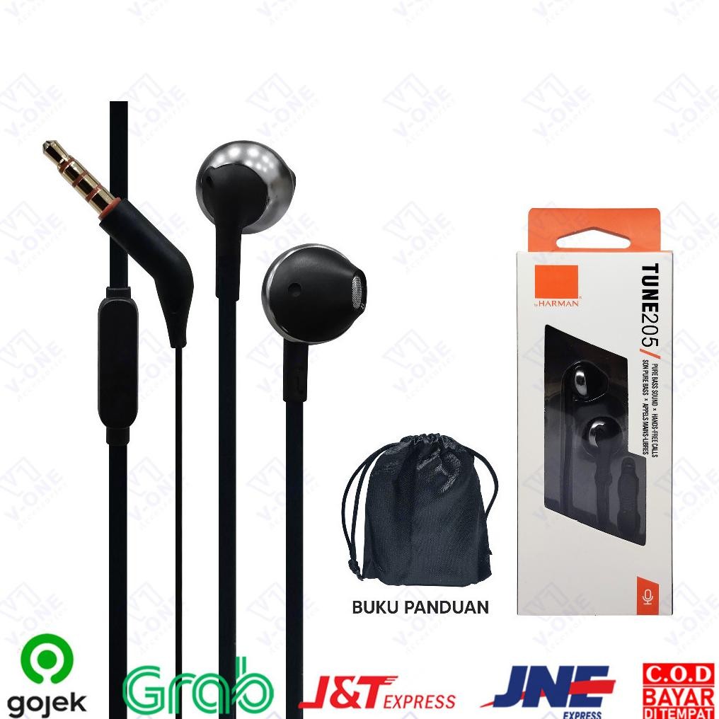 ready stock Headset JBL T205 Original by Harman Earphone Handsfree IN HEADPHONES original 100