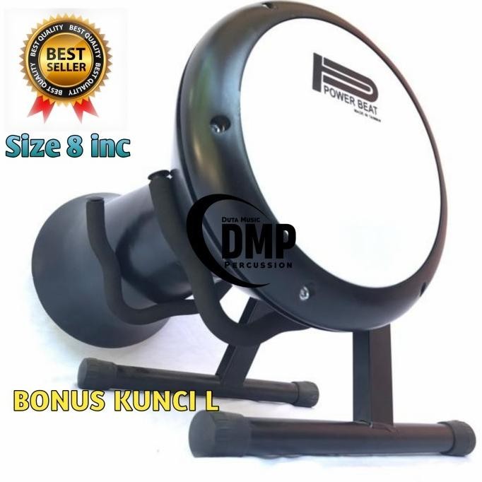 DARBUKA 8 INCH HITAM MIKA PUTIH