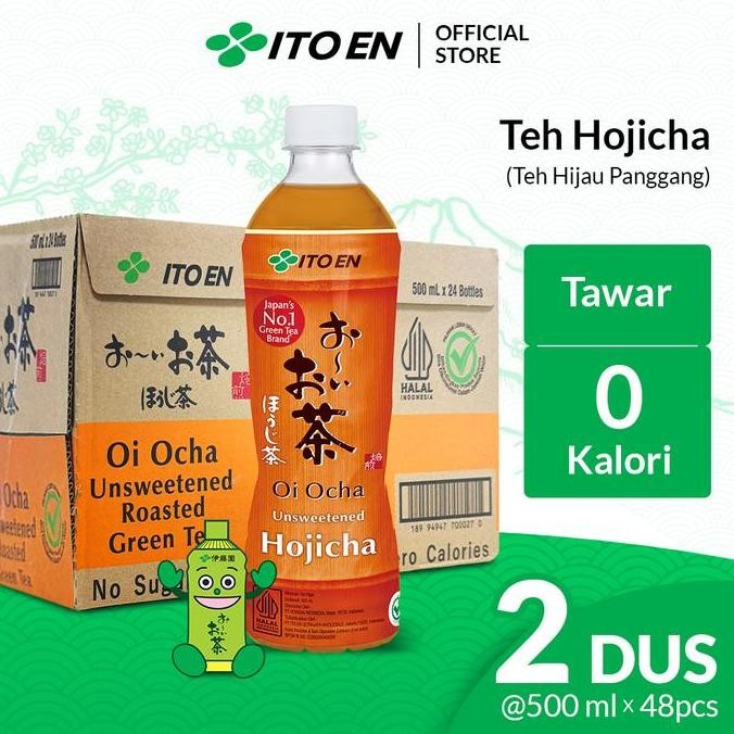 

Grosir 2 Box Ito En Hojicha Roasted Green Tea No Sugar 500Ml Isi 48 Pcs