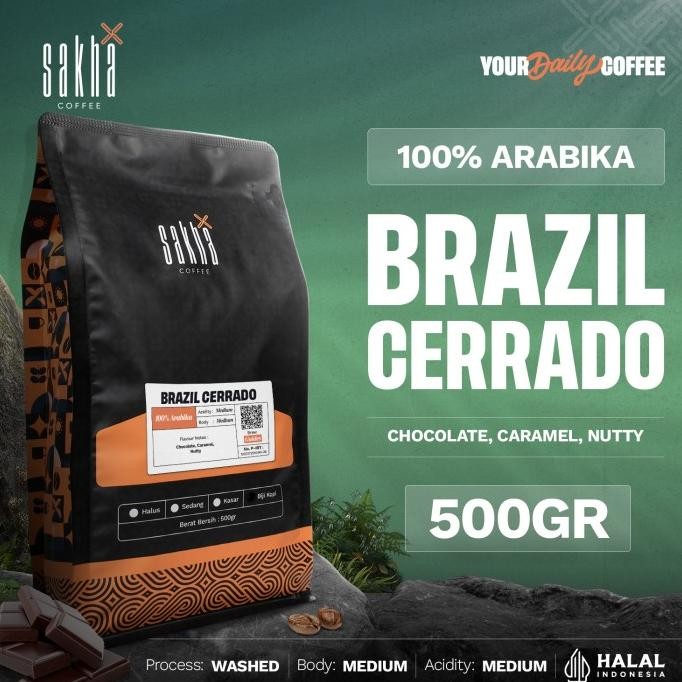 

Grosir Kopi Arabika Brazil Cerrado Arabica Coffee Beans 500G Coffe Biji Bubuk