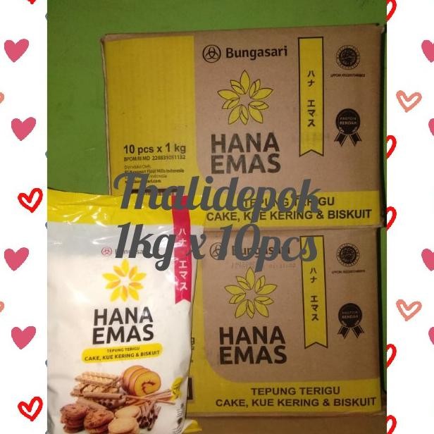 

Grosir Bungasari Hana Emas 1Kgx10=1 Dus, Tepung Protein Rendah U Cake,Kuker