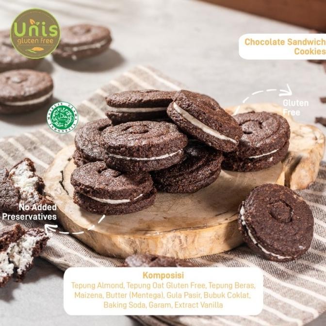 

Sale 88G Chocolate Sandwich Cookie Egg Free Gluten Free - Unis Gluten Free
