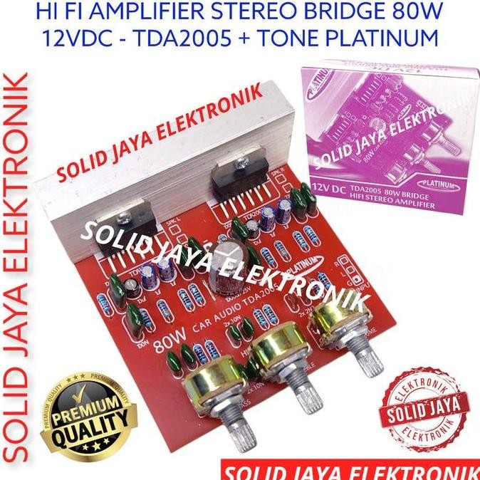 KIT POWER SPEAKER AKTIF STEREO 12V DC 80W BRIDGE TDA2005 TDA 2005 CAR AUDIO HI FI AMPLIFIER AMPLI 80