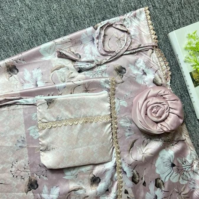 Sale Silky Muslimstore Mukena Motif Dewasa  Armanisilk 2In1 Traveling  Bawahan Polos Rendah Kecil  C